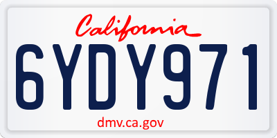 CA license plate 6YDY971