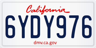 CA license plate 6YDY976