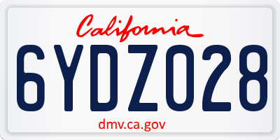 CA license plate 6YDZ028