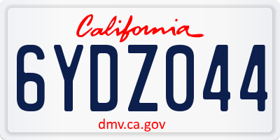 CA license plate 6YDZ044