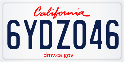 CA license plate 6YDZ046