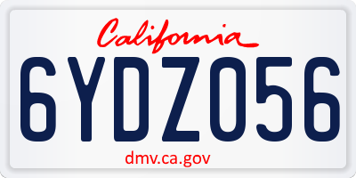 CA license plate 6YDZ056