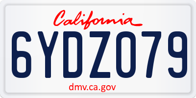 CA license plate 6YDZ079
