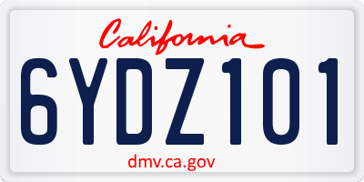 CA license plate 6YDZ101