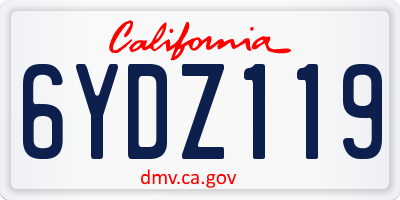 CA license plate 6YDZ119