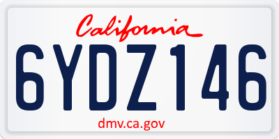 CA license plate 6YDZ146