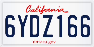 CA license plate 6YDZ166