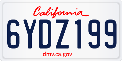 CA license plate 6YDZ199