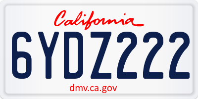 CA license plate 6YDZ222