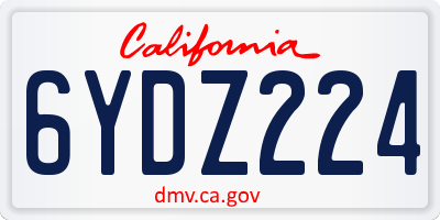 CA license plate 6YDZ224