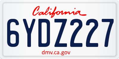 CA license plate 6YDZ227