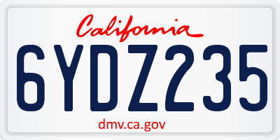 CA license plate 6YDZ235