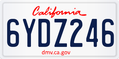 CA license plate 6YDZ246