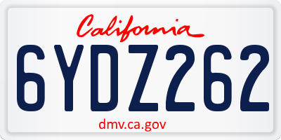 CA license plate 6YDZ262