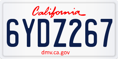 CA license plate 6YDZ267