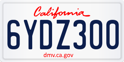 CA license plate 6YDZ300