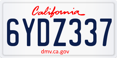 CA license plate 6YDZ337
