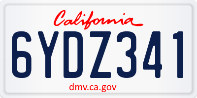 CA license plate 6YDZ341