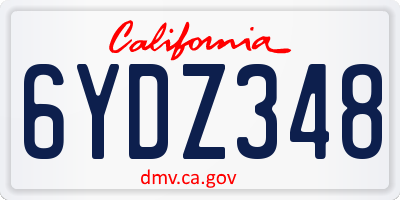 CA license plate 6YDZ348