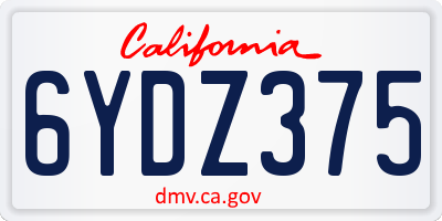 CA license plate 6YDZ375