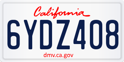CA license plate 6YDZ408