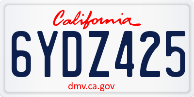 CA license plate 6YDZ425