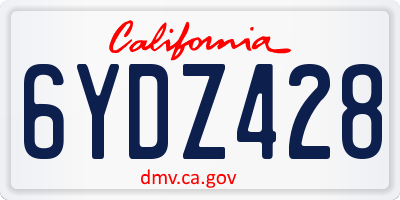CA license plate 6YDZ428