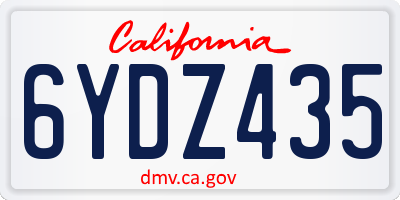 CA license plate 6YDZ435