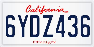 CA license plate 6YDZ436