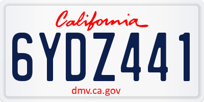CA license plate 6YDZ441