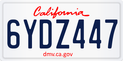 CA license plate 6YDZ447