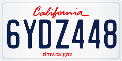 CA license plate 6YDZ448