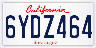 CA license plate 6YDZ464