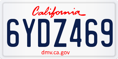 CA license plate 6YDZ469