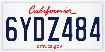 CA license plate 6YDZ484