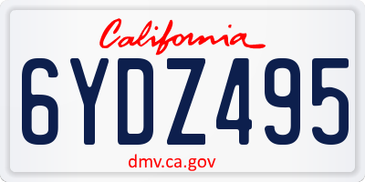CA license plate 6YDZ495