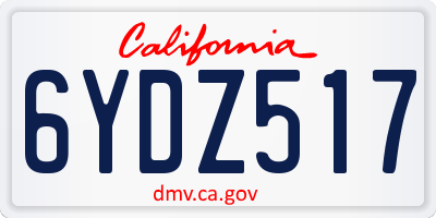 CA license plate 6YDZ517