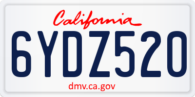 CA license plate 6YDZ520