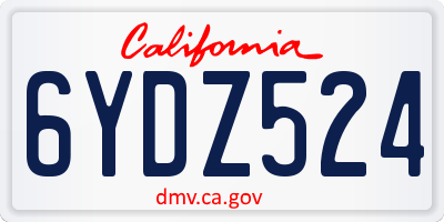 CA license plate 6YDZ524