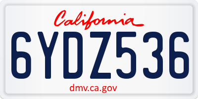 CA license plate 6YDZ536