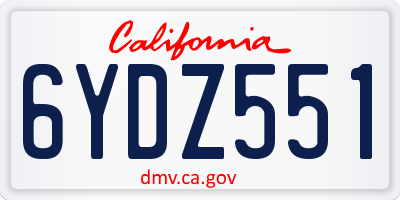 CA license plate 6YDZ551