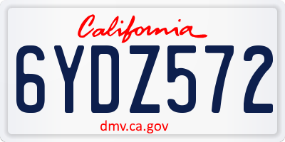 CA license plate 6YDZ572