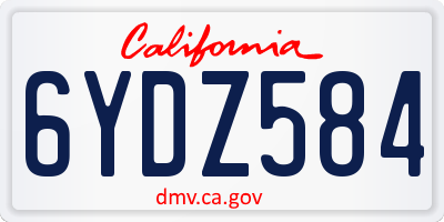CA license plate 6YDZ584