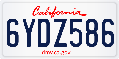 CA license plate 6YDZ586