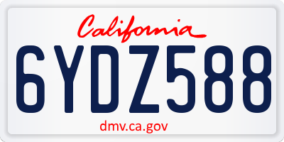 CA license plate 6YDZ588