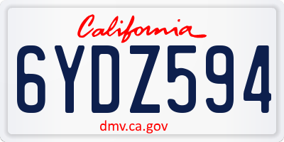 CA license plate 6YDZ594