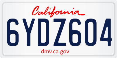 CA license plate 6YDZ604