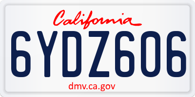 CA license plate 6YDZ606