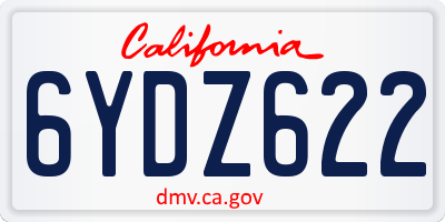 CA license plate 6YDZ622