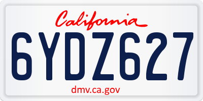 CA license plate 6YDZ627